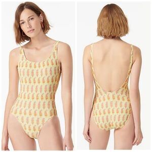 NWT J CREW x SZ Blockprints swimsuit yellow‎ one piece bathing suit 14
